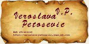 Veroslava Petošević vizit kartica